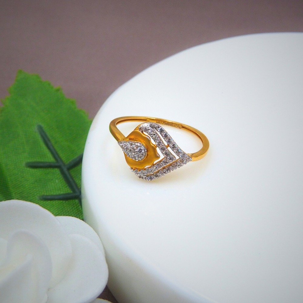 CZ Fancy Lady Ring 22k Gold