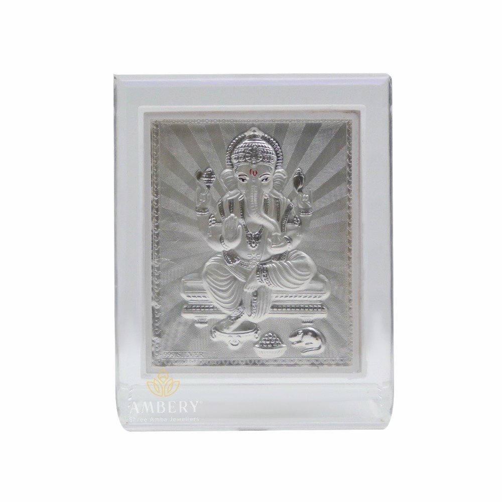 ganesh 999 Silver Foil Frame