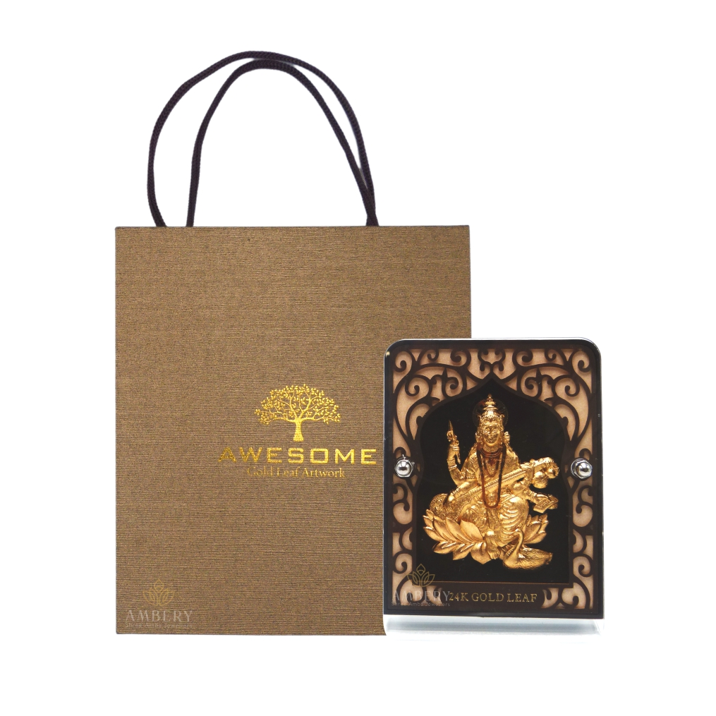 Saraswati Ma 24k Gold Leaf Frame