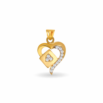 Heart in heart 916 gold pendant