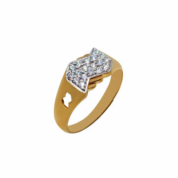 22k Gold Cz Diamond Gents Ring