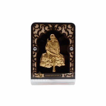 Sai baba 24k gold foil frame