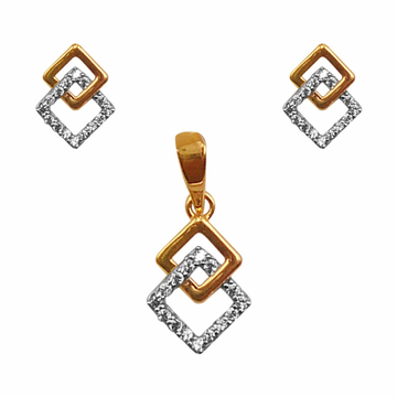 Square 22k gold pendant set