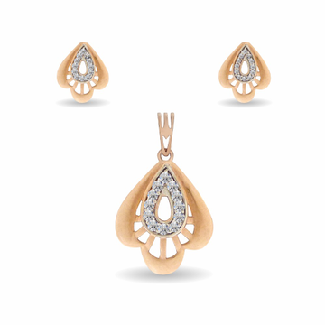 Fancy 18k Rose Gold Pendant Set