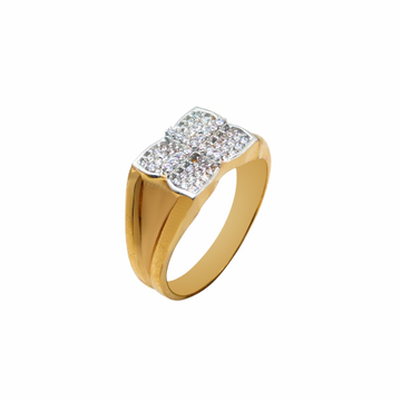 22k Gold CZ Gents Ring