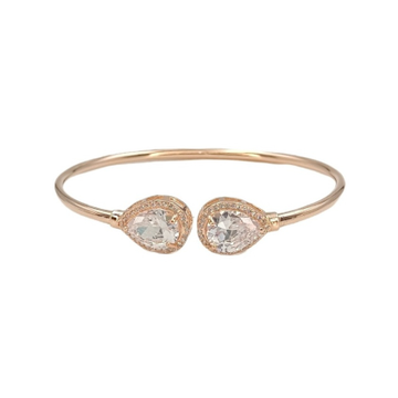 Pear Shape Rose 925 Silver Bracelet