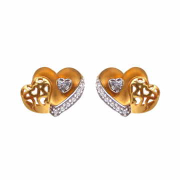 Matt Finished Heart Tops 22k Gold