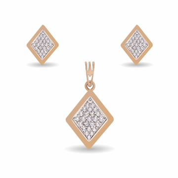 Squary Fancy 18k Rose Gold Pendant Set