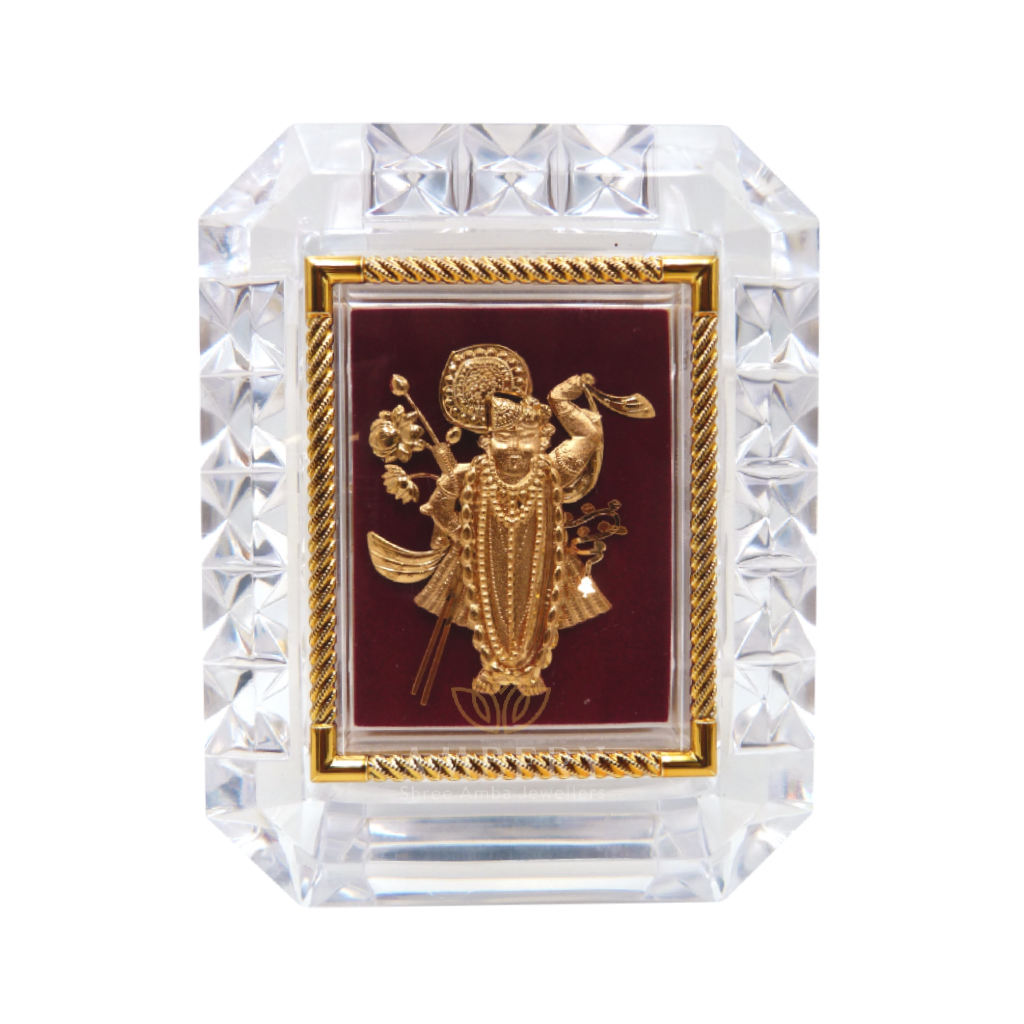 Shrinathji 24k Gold Leaf Glass Frame