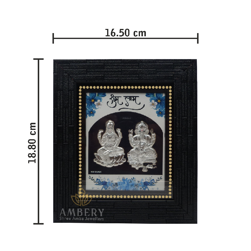 Lakshami ganesha silver leaf frame