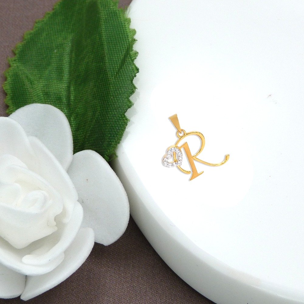 ' R ' Alphabet 18k Gold Pendant