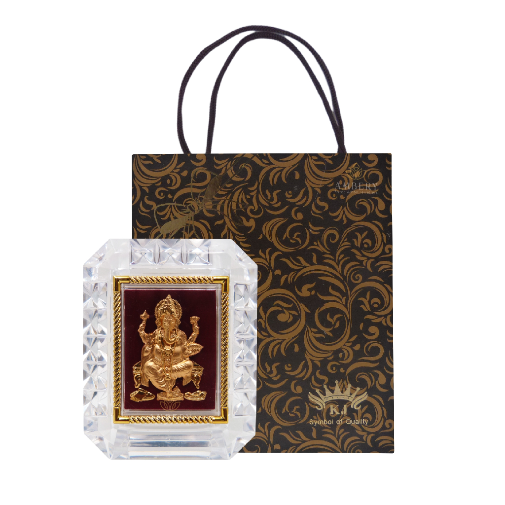 Ganesha 24k Gold Leaf Glass Frame