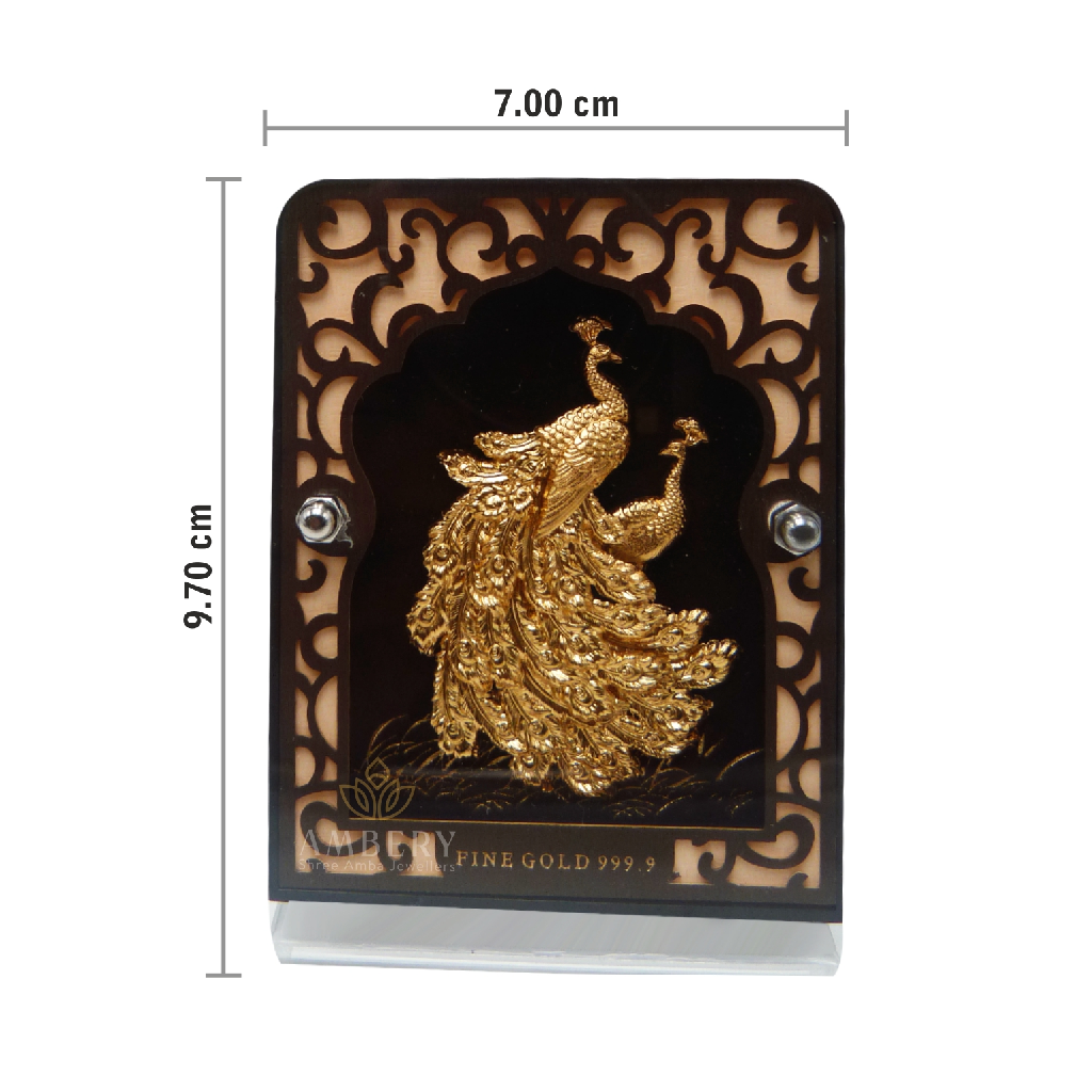 Peacock 24k Gold Leaf Frame