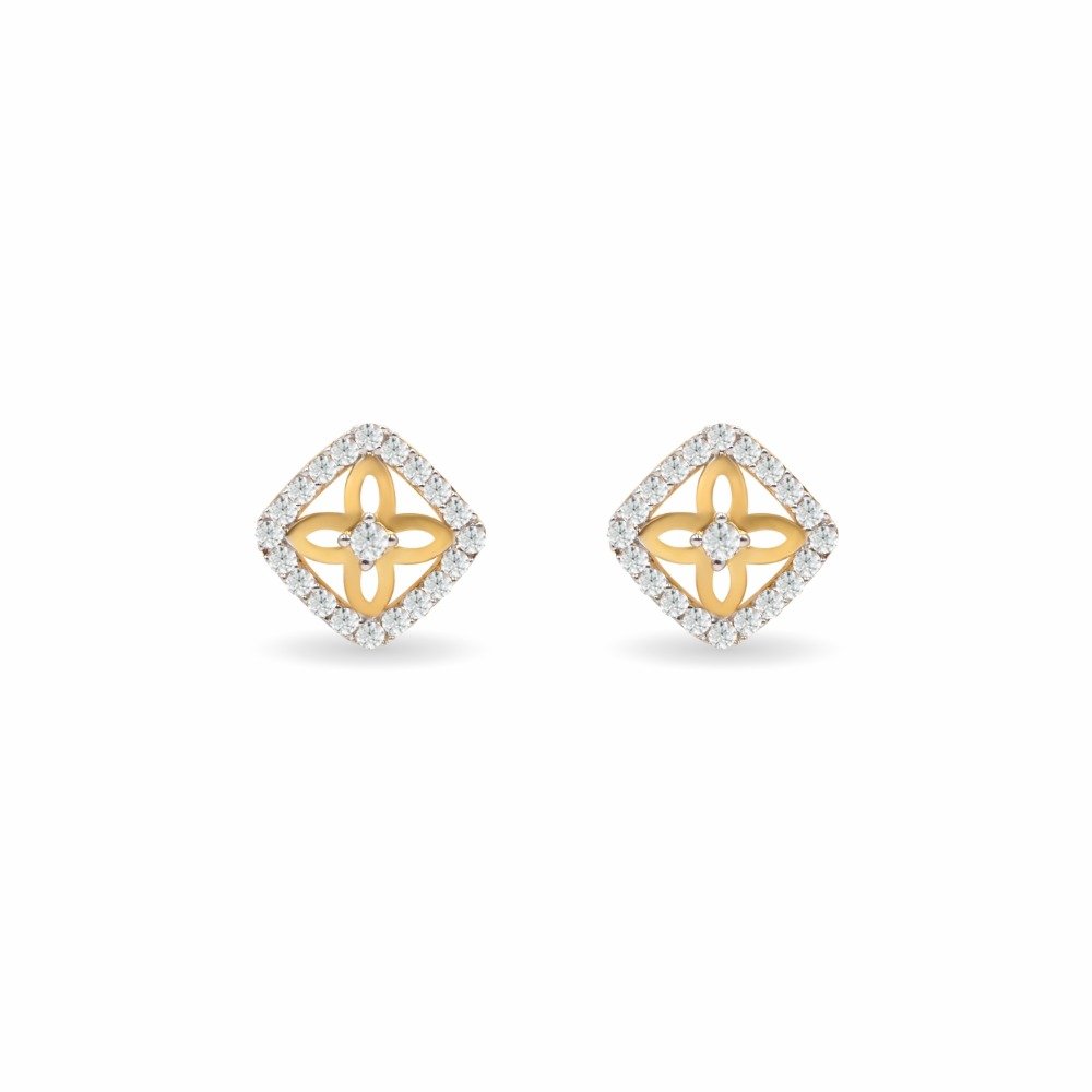 Square Flower Tops 18k Gold