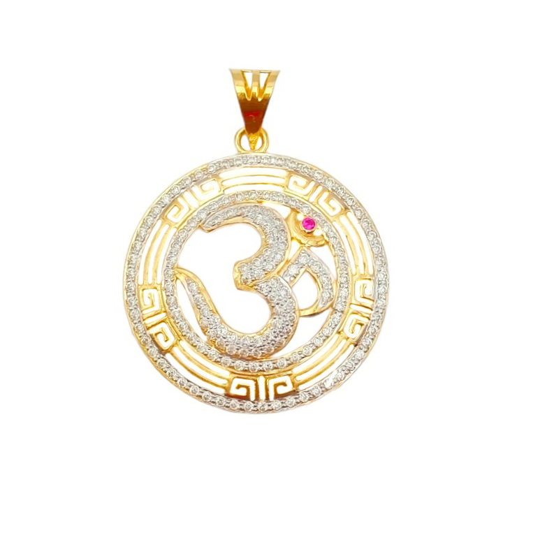 22k 916 Om Gold Pendant