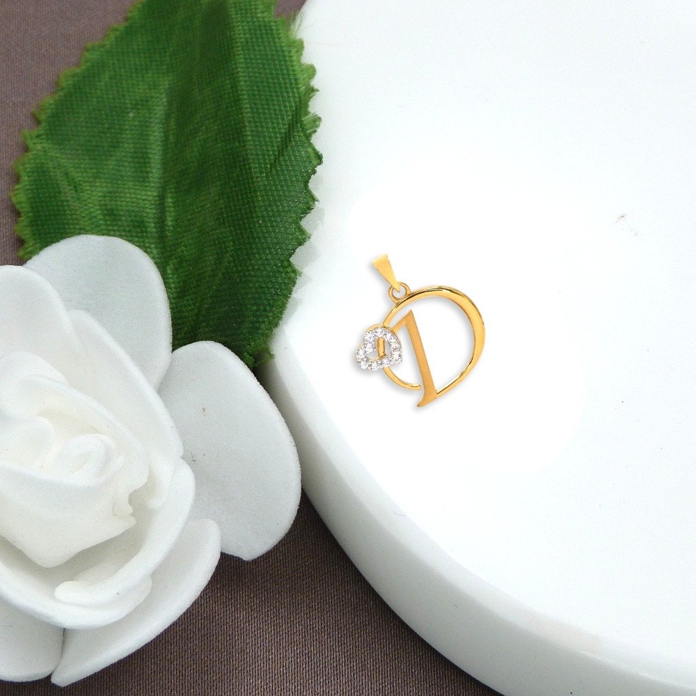' D ' Alphabet 18k Gold Pendant