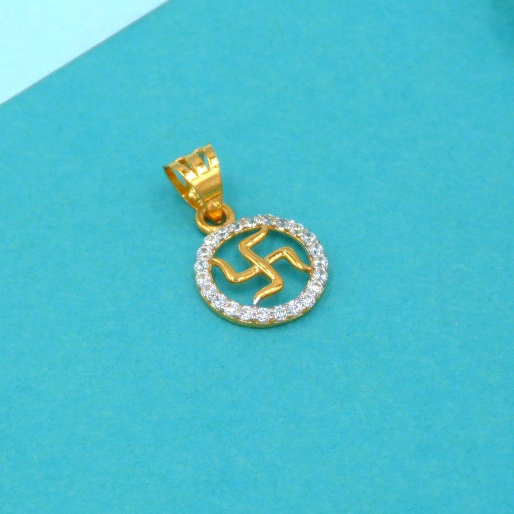 Swastik in Round 22k Gold Pendant