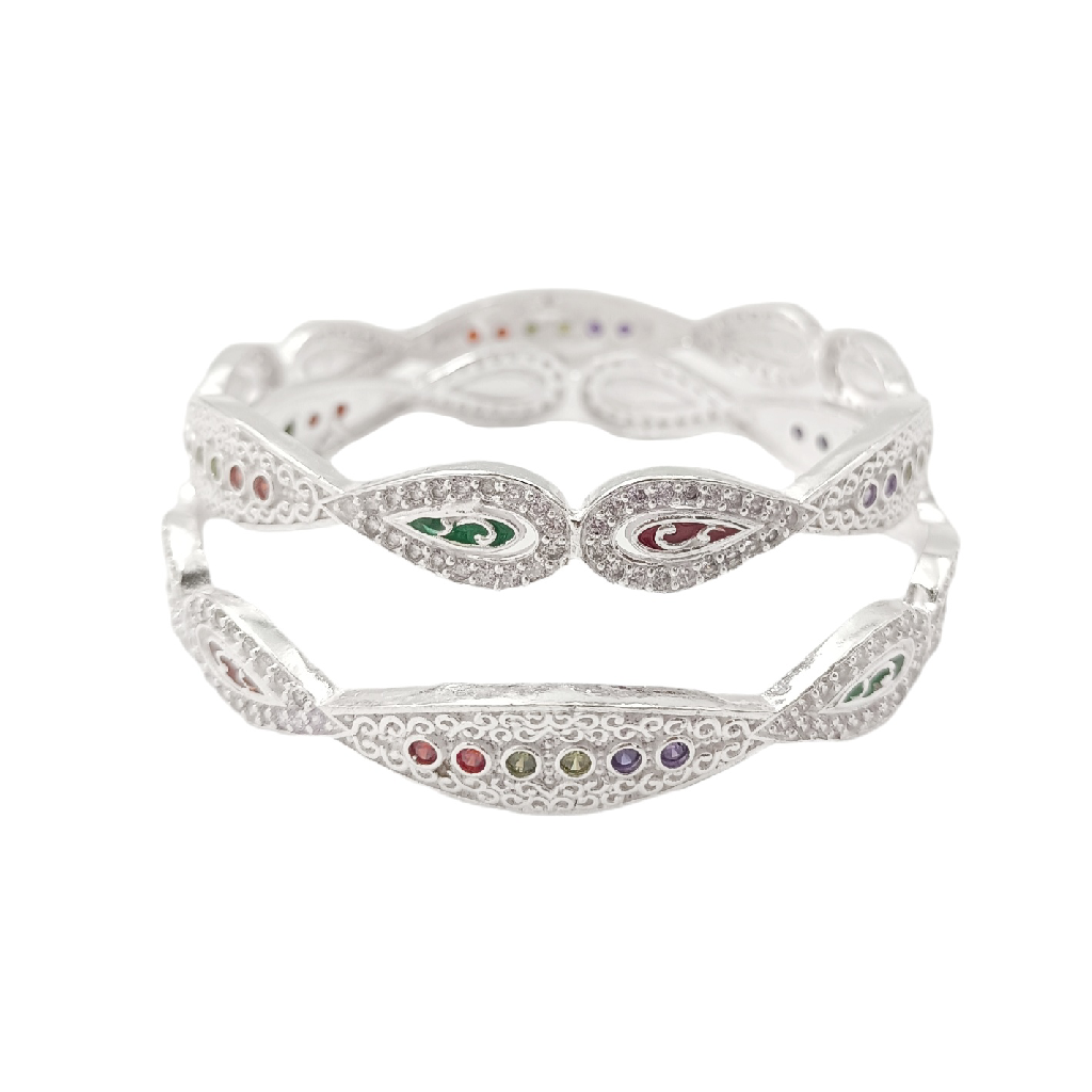 Stones In Line 925 Silver Bangle