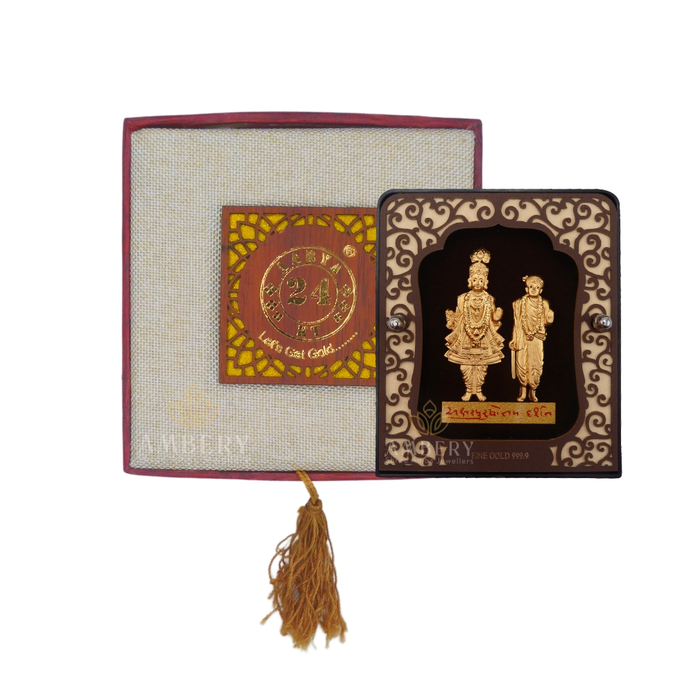 Akshar Purushottam 24k Gold Leaf Frame