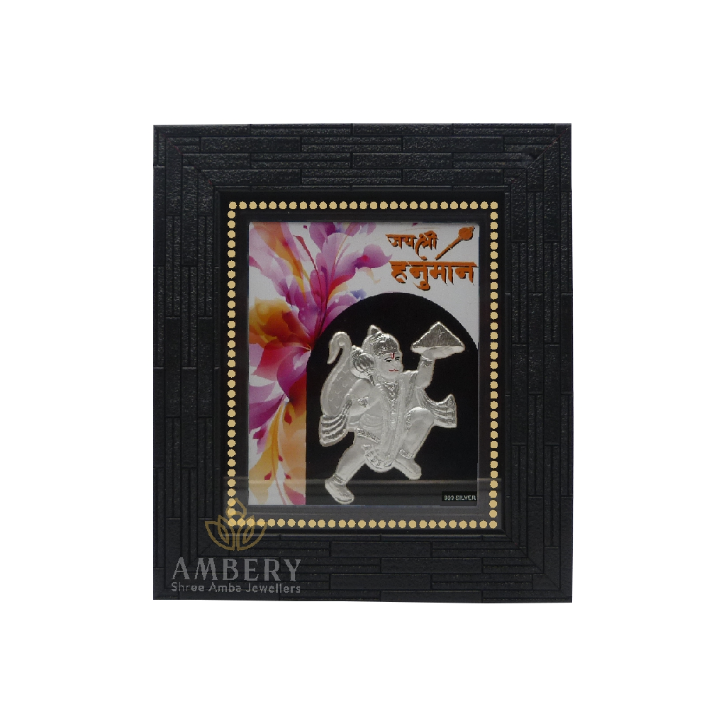 Hanumanji silver leaf frame