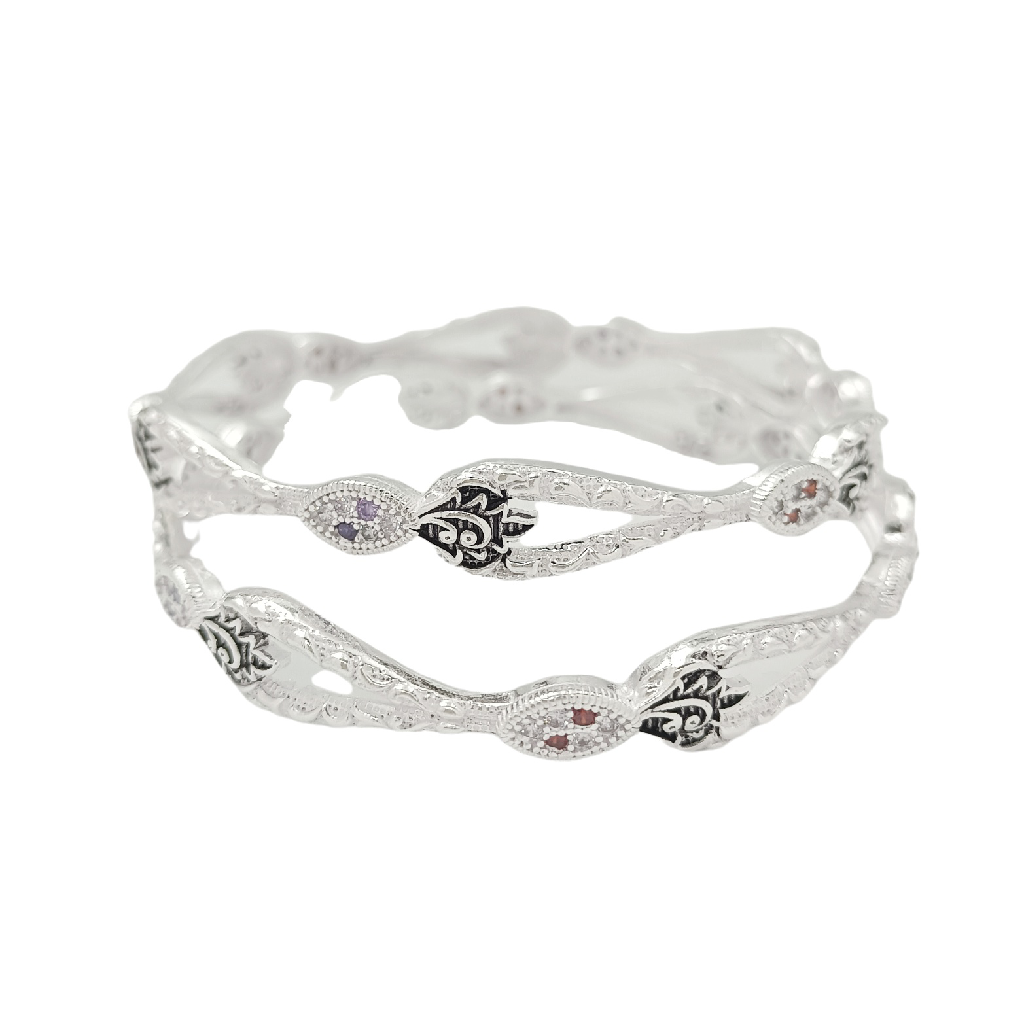 Tiny Oxo Leaf 925 Silver Bangle