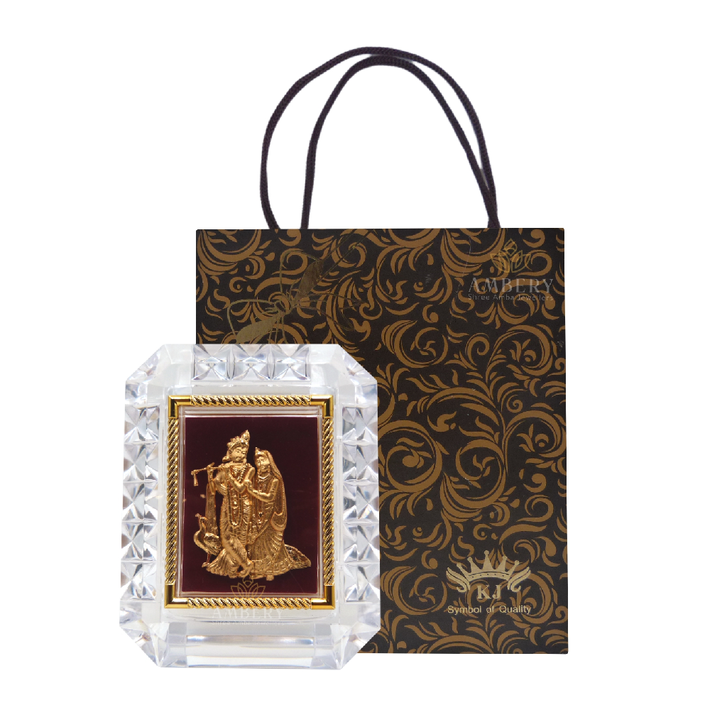 RadheKrishna 24k Gold Leaf Glass Frame