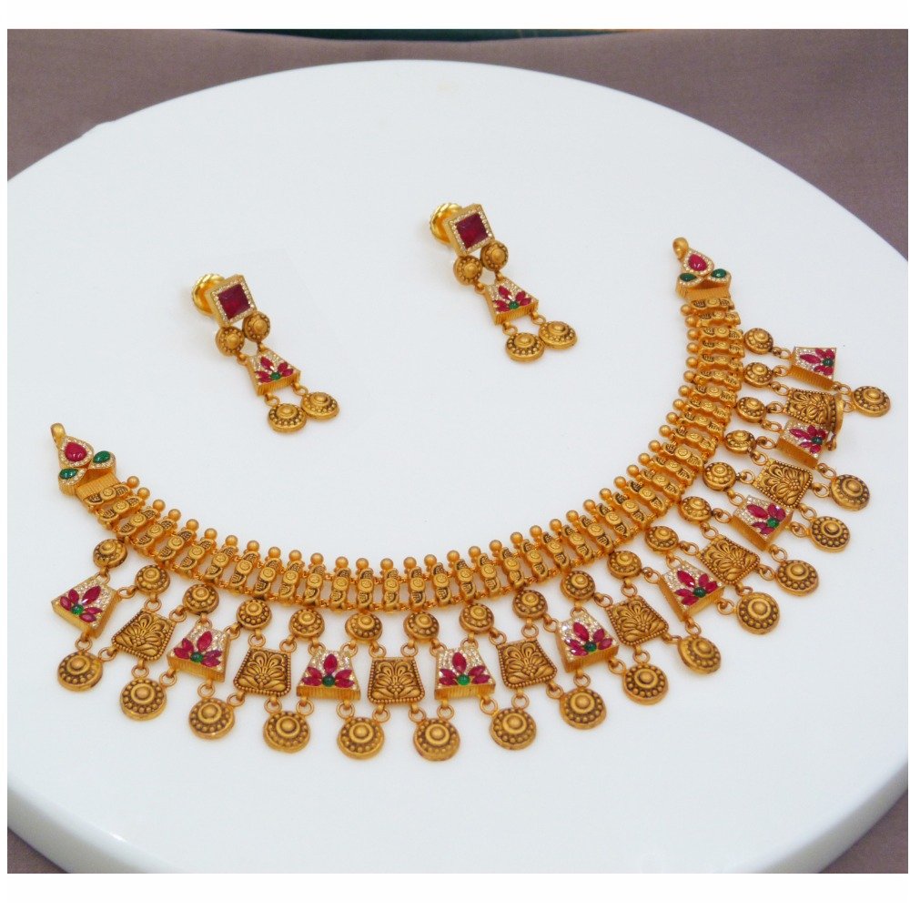 Jadtar choker necklace 22k gold