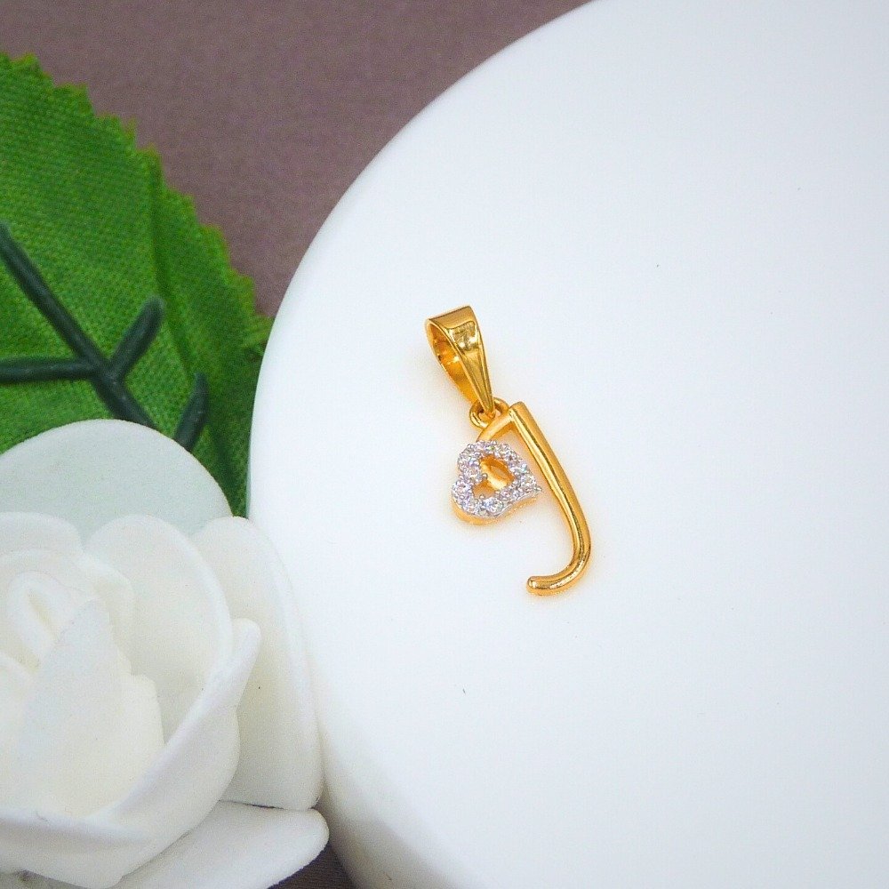' J ' Alphabet 18k Real Diamond Pendant