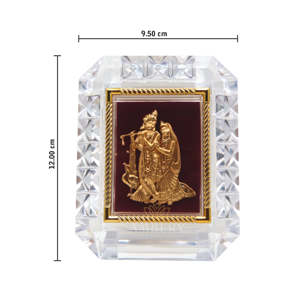 RadheKrishna 24k Gold Leaf Glass Frame