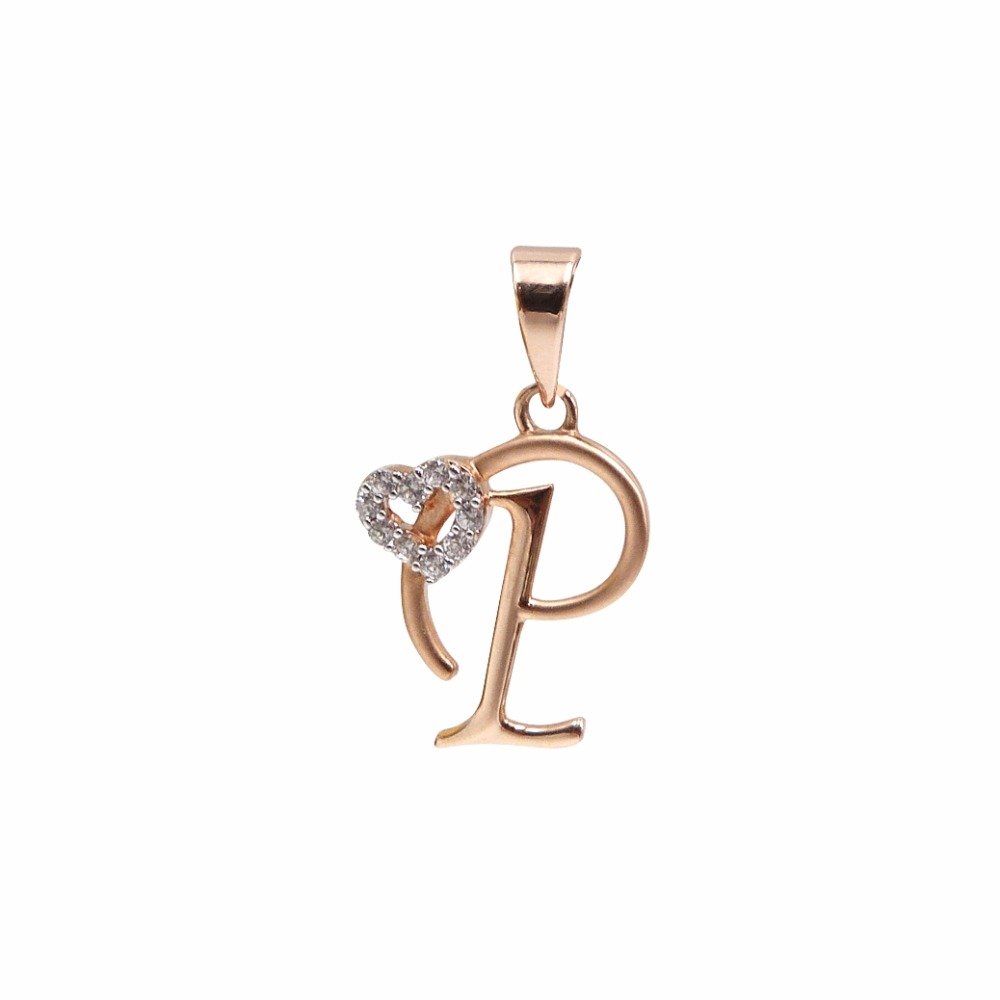 ' P ' Alphabet 18k Rose Gold Pendant
