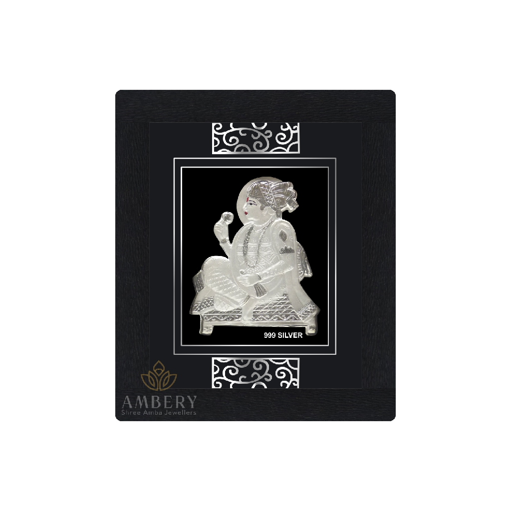 Swaminarayan Silver Foil Frame