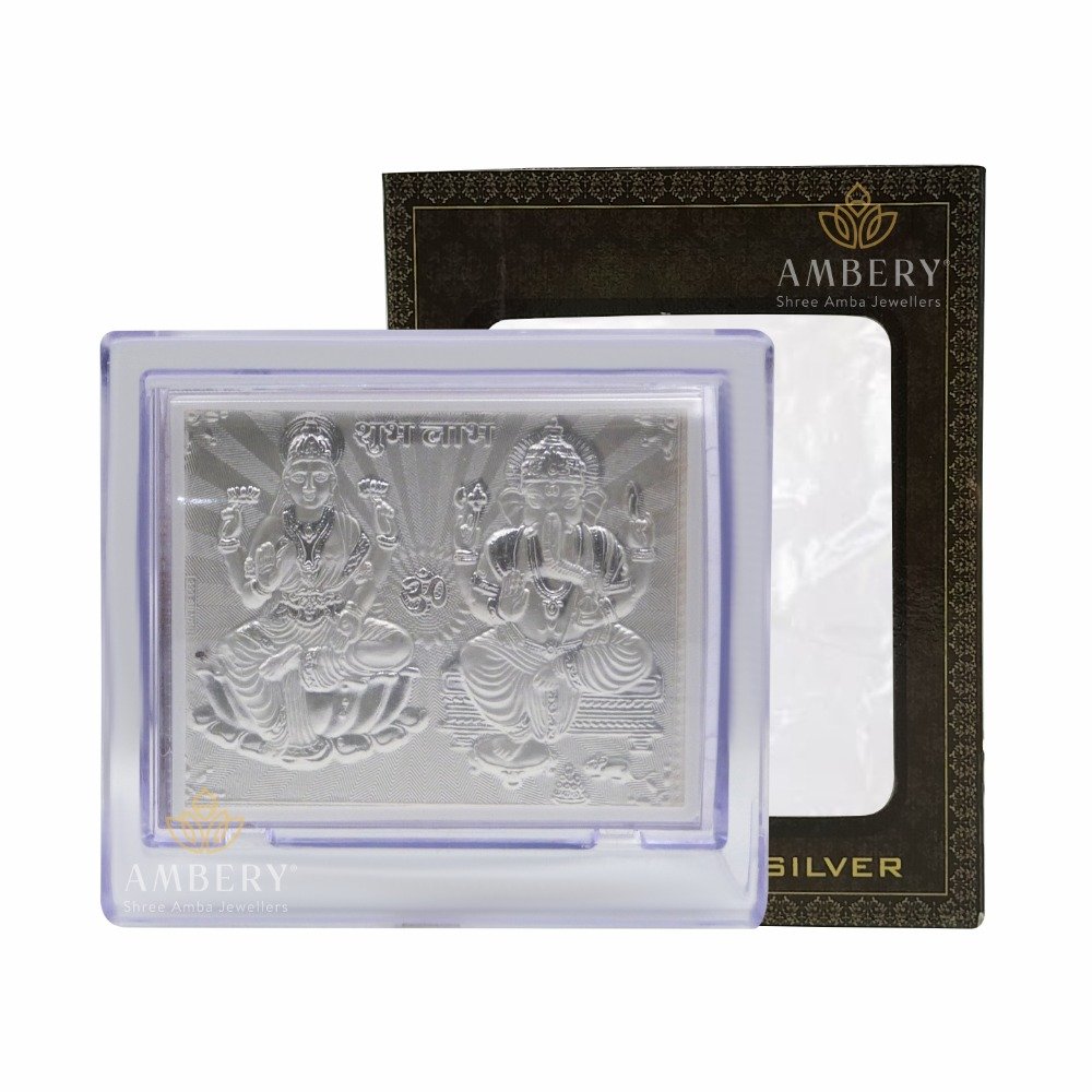 Laxmi Ganesh Silver Foil Frame