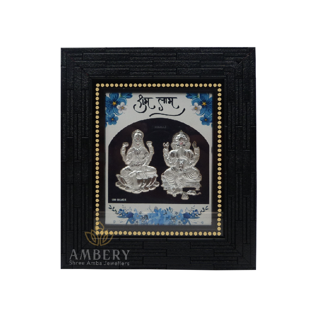 Lakshami ganesha silver leaf frame