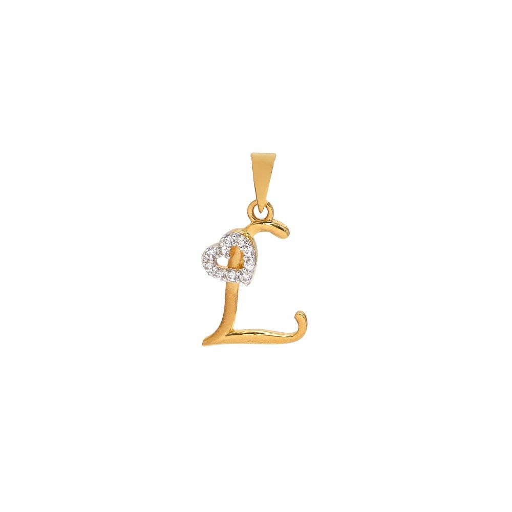 ' L ' Alphabet 18k Gold Pendant