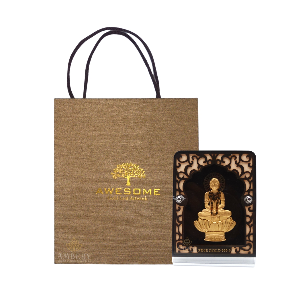 Mahaveer Swami 24k Gold Leaf Frame