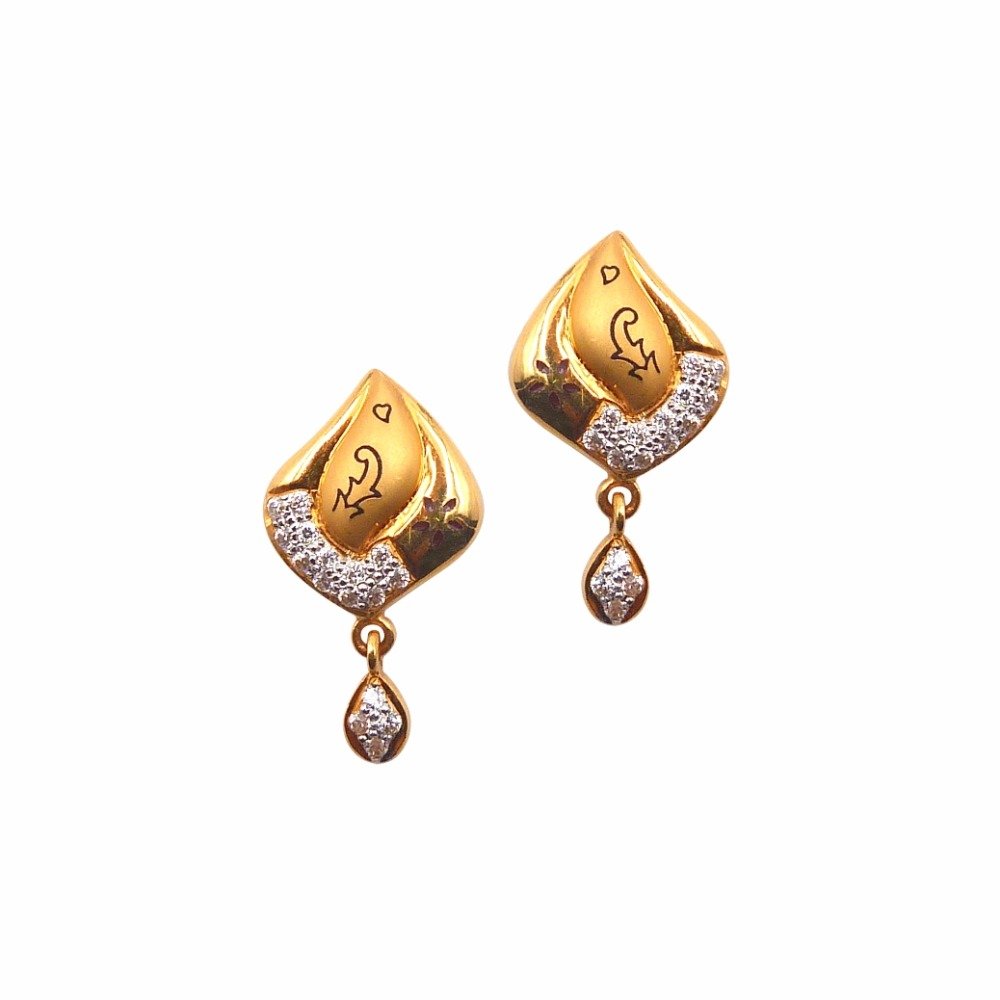 Trendy 22k gold earrings