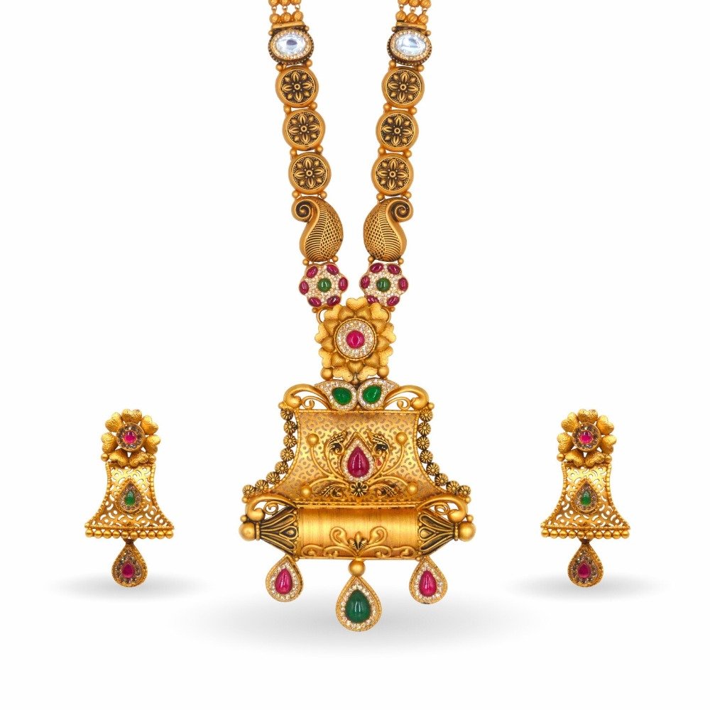 Long antique 22k gold necklace