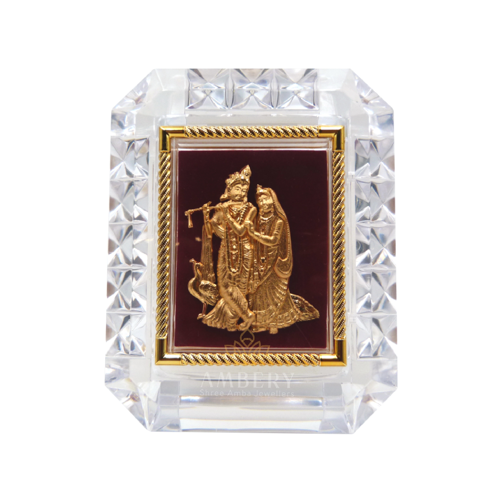 RadheKrishna 24k Gold Leaf Glass Frame