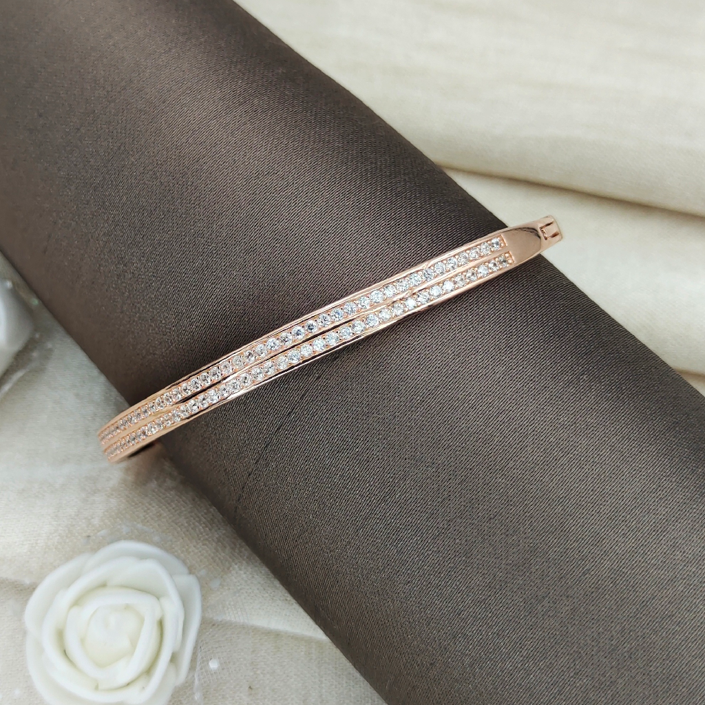 Twin Line Rose 925 Silver Bracelet