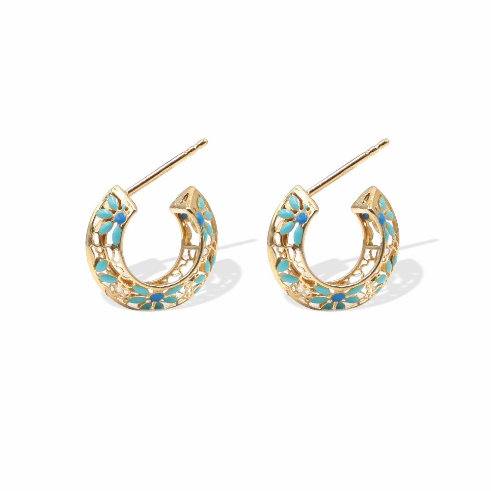 Enameled Italian Tops 18k Gold