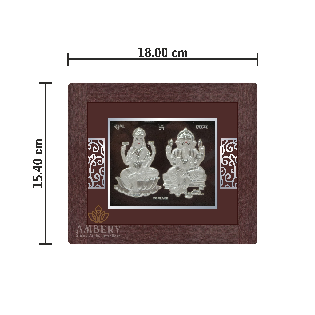 Laxmi Ganesh Silver Leaf Frame