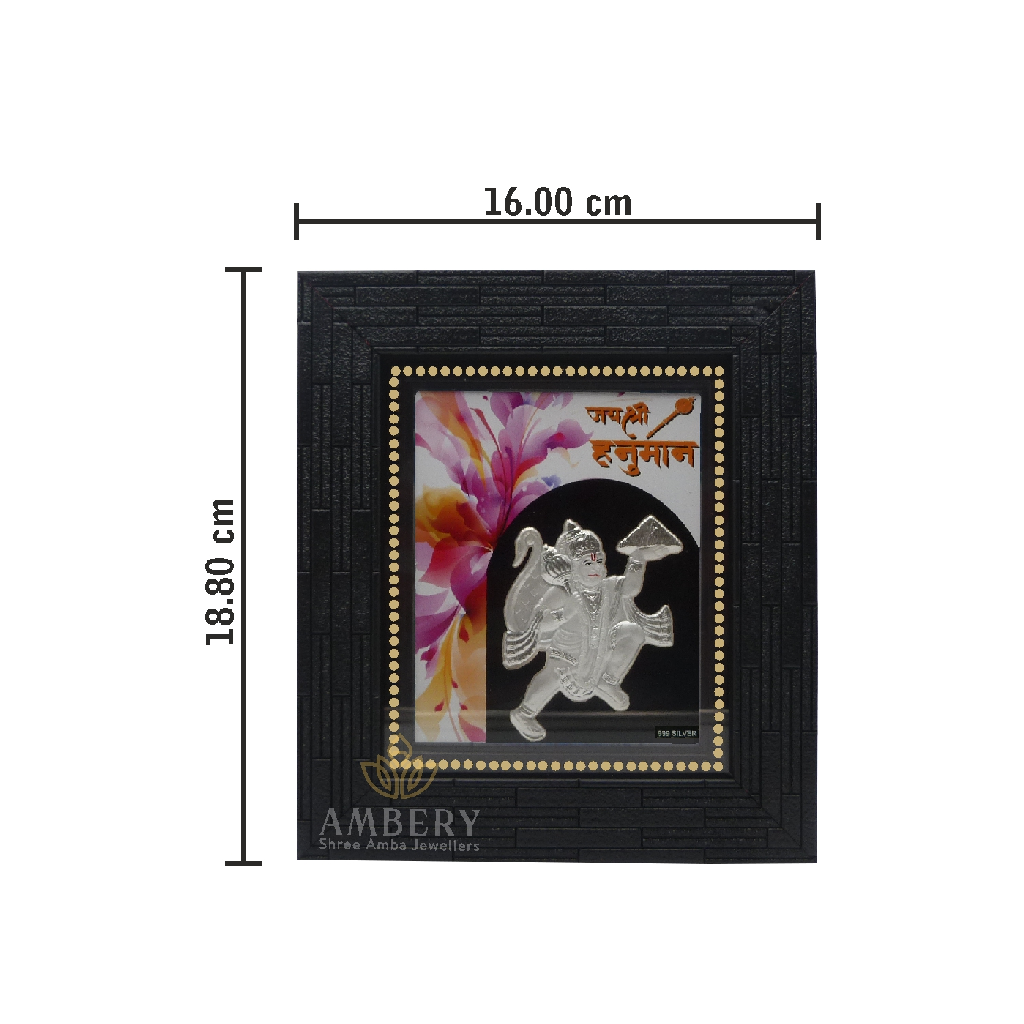 Hanumanji silver leaf frame