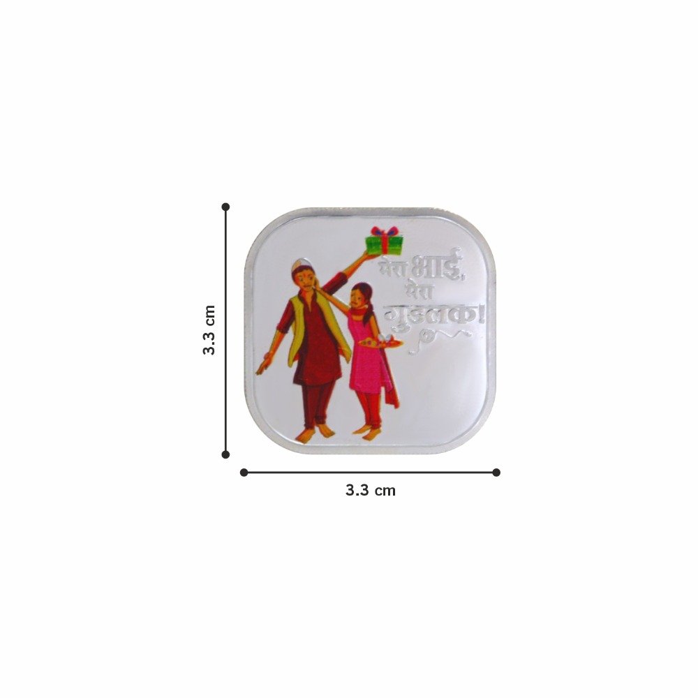 Raksha bandhan stylish pure silver coin